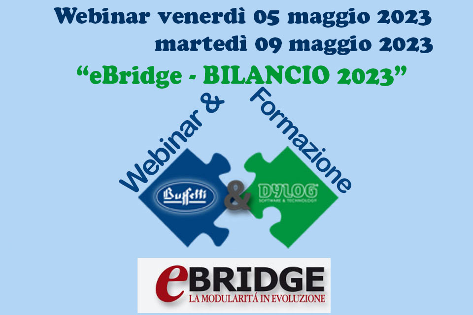 05 e 09 Maggio – Webinar Buffetti novità Software eBridge BILANCIO 2023