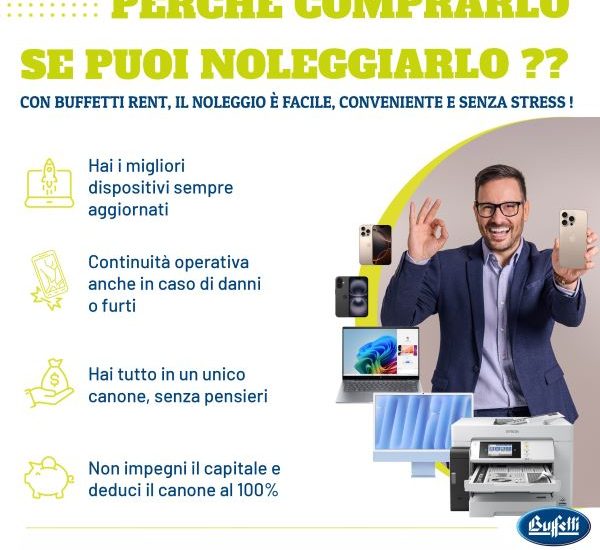 Buffetti Rent per il noleggio di Stampanti, Server, PC e Smartphone